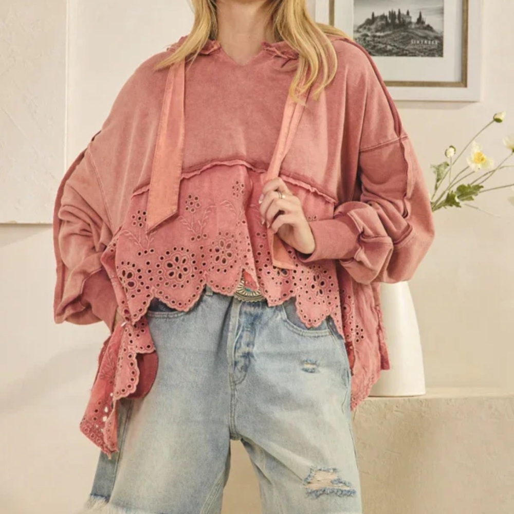 Brand New Oli & Hali Pink Layered Hoodie